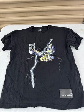 Boohoo Mens Black Short-Sleeve Eagle Lightning Graphic Tee